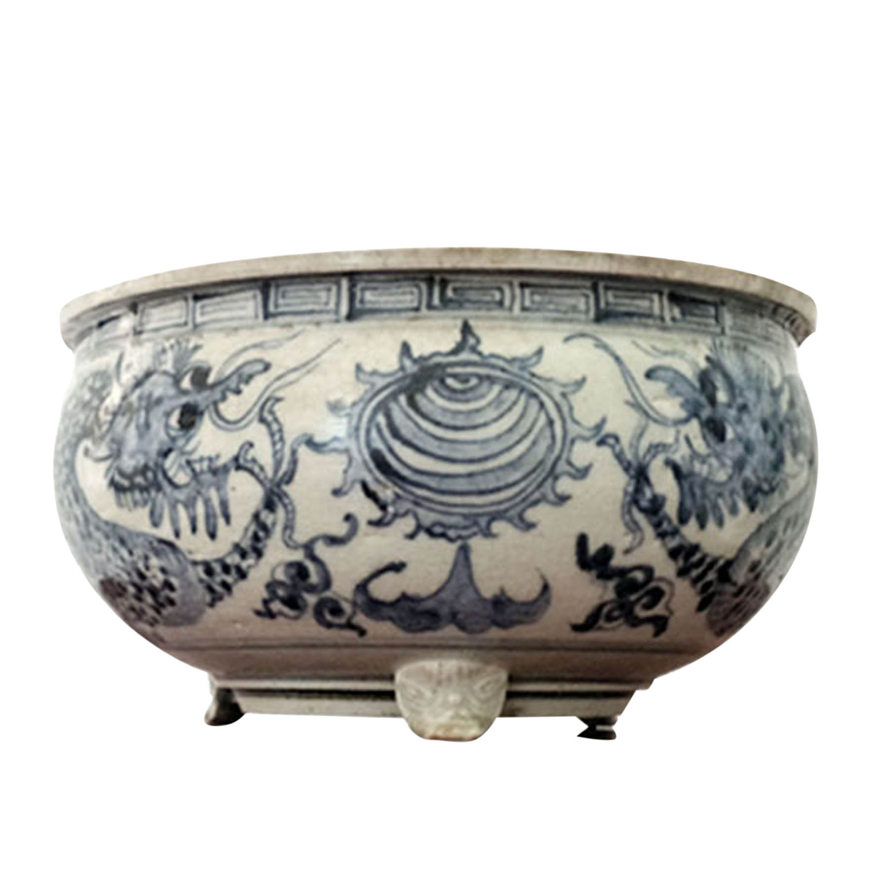 JCTX-108 青花龍獸紋三足爐 JCTX-108 青花龍獸紋三足爐